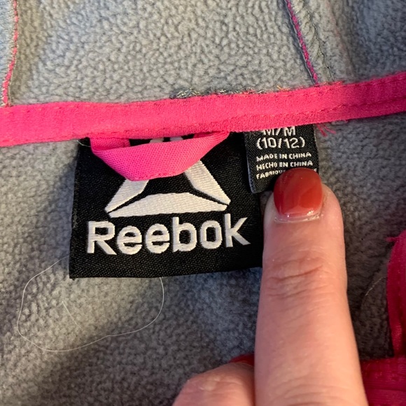 Reebok Pink/Gray Hooded Jacket Winter Wear - Picture 3 of 8